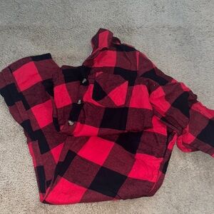 Men’s red black Buffalo plaid matching old navy pajamas